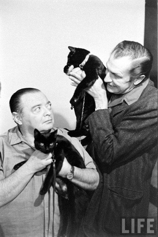 Vincent Price, Peter Lorre, Poe, A fekete macska, macska casting, Life magazin